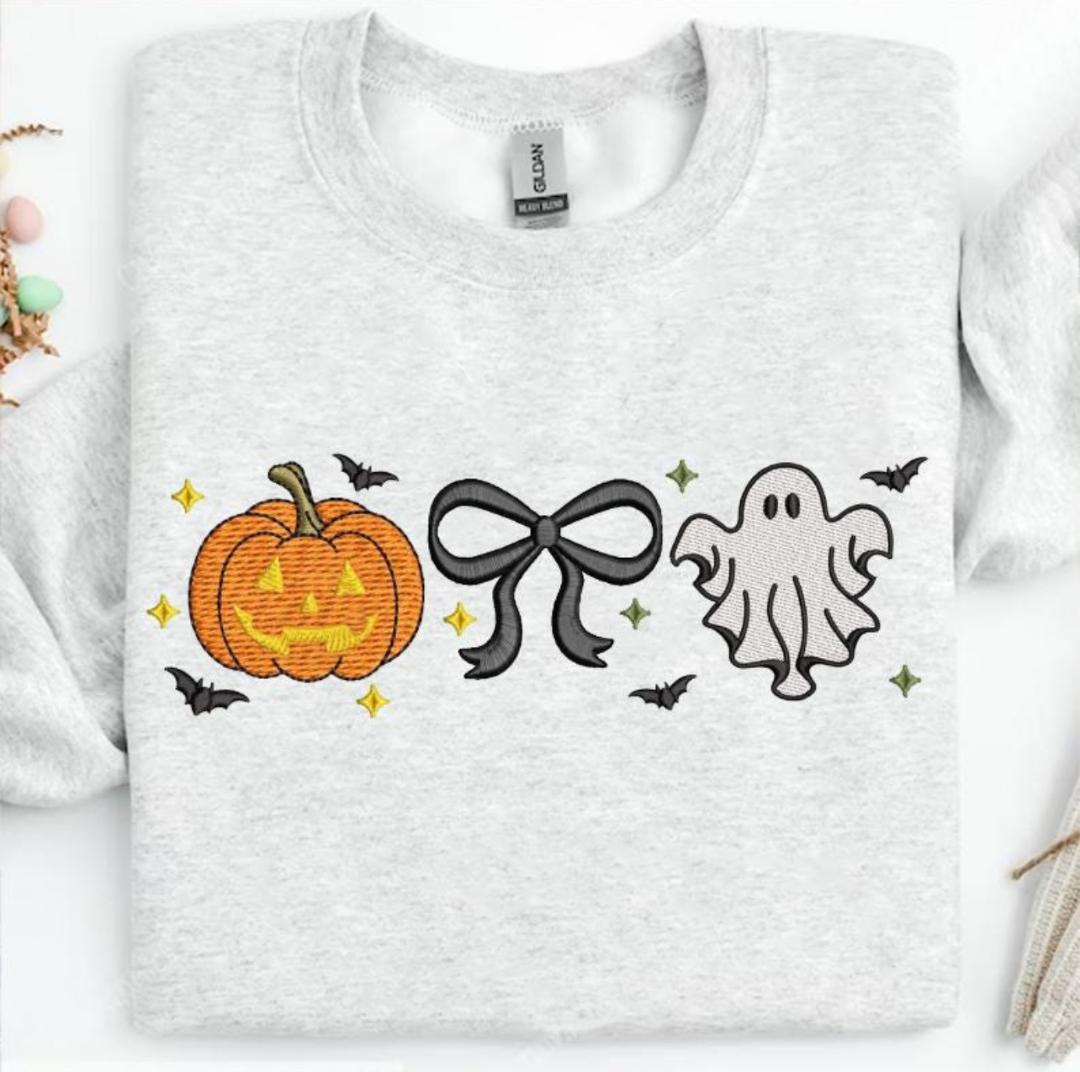 Pumpkin Bow Ghost Sweatshirt