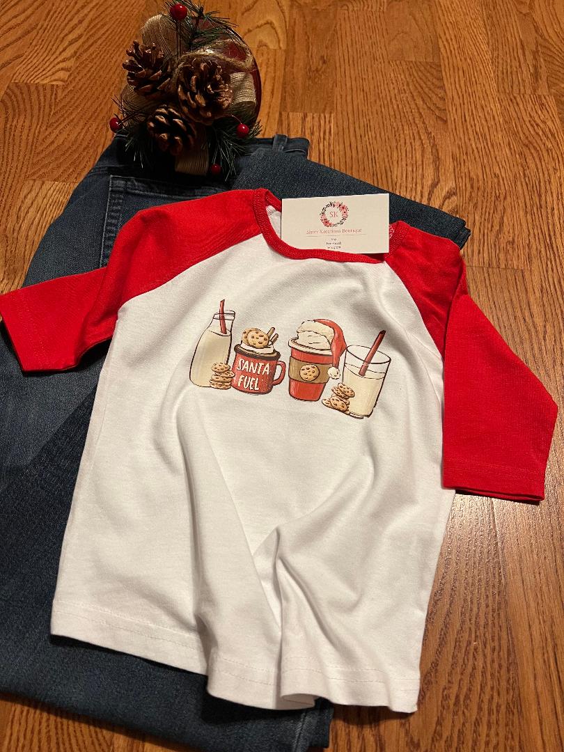 Santa Drinks Raglan Shirt