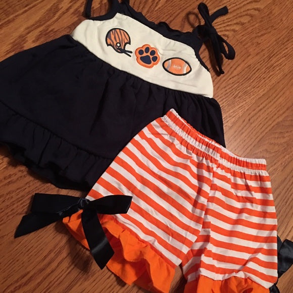 Auburn University Blue and Orange Short Outfit