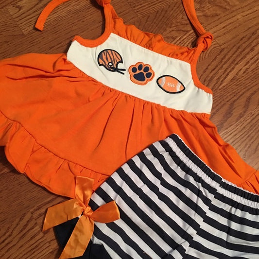 Auburn University Orange and Blue Outfit